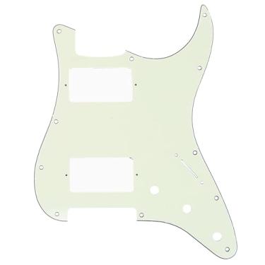 Imagem de Musiclily Pro 11 Furos Escudo HH Pickguard Strato para Guitarra Fender EUA/Mexicana Made Stratocaster Standard Estilo Moderno, 3 Camadas Marfim