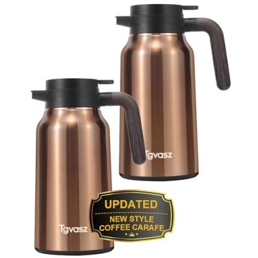 Imagem de Garrafa térmica de café de 1,984 g - 36 horas de aço inoxidável quente para garrafas de café com isolamento de líquidos quentes para manter café quente/frio, chá, água e dispensador de bebidas para