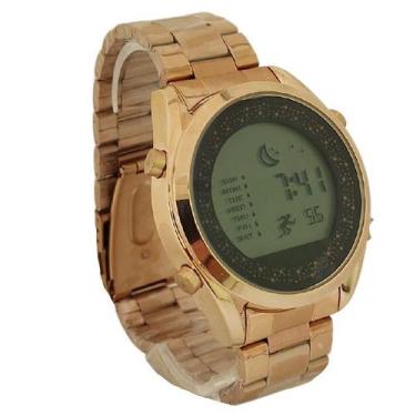 Imagem de Relógio Digital Rosê Feminino Caminhada Corrida Aço Inoxidável Luxo + 