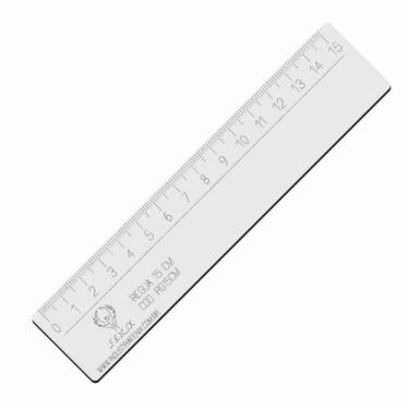 Imagem de Régua Reta Acrílica 15 Cm Transparente Desenho Técnico Fenix