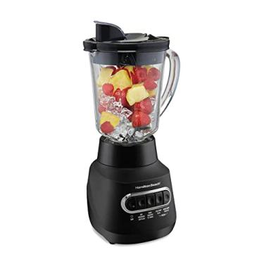 Imagem de Hamilton Beach Liquidificador Wave Action 58175 para shakes e smoothies, lâminas de sabre de gelo de aço inoxidável, 800 watts, design silencioso, frasco de vidro de 1,134 g, preto
