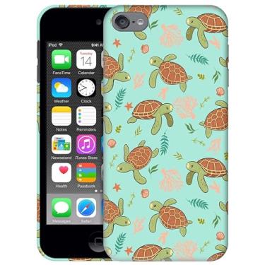 Imagem de Generic Capas SM Capa para iPod Touch 7, Capa para iPod Touch 6, Capa para iPod Touch 5 - Design com estampa de tartarugas impressa em 3D Capa de plástico rígido para iPod Touch 7/6/5.