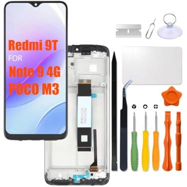 Imagem de Substituição para Xiaomi Redmi 9T | Note 9 4G | Tela LCD Poco M3 com moldura para J19S M2010J19SG M2010J19SY M2010J19SC M2010J19CG LCD Touch Screen Display Panel Digitalizador Assembly com kit de