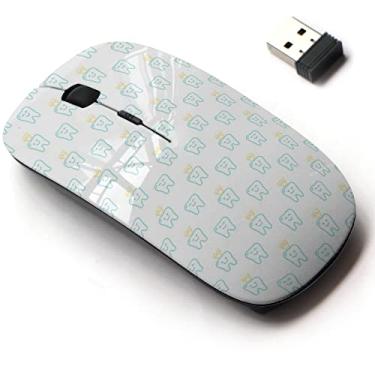 Imagem de Mouse sem fio de 2,4 G com design de padrão fofo para todos os laptops e desktops com nano receptor - Odontologia moderna
