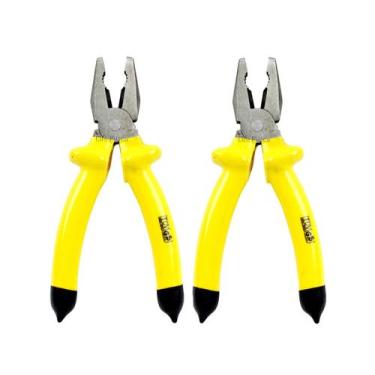 Imagem de Kit 2 Alicates Universal Profissional Cabo Emborrachado 8" (20cm) - HM