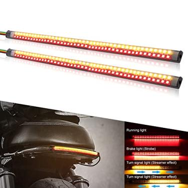Imagem de Vooda Tiras de luz traseira de LED para motocicleta, LEDs de cor dupla de 30 cm, luz de seta Lihgt, multifunções, à prova d'água, tiras de LED flexíveis para motocicletas, quadriciclos, etc. (30 cm-90