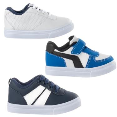 Imagem de Combo Infantil 3 Pares Tenis Casual Menino My Funfy Kids 01 Masculino. (Azul, BR, Criança de 4 a 8 anos, Numérico, 27)
