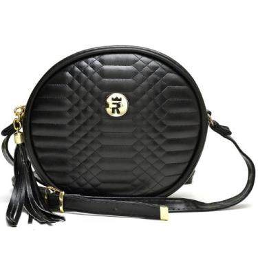 Imagem de Bolsa Feminina Pequena Tranversal Redonda Dia a Dia Preta - Rubim Calc
