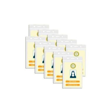 Imagem de Crachá Identificador Pvc Sem Presilha 100x70mm Kit 10 - Redomma