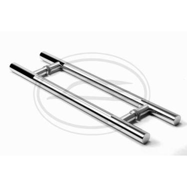 Imagem de Puxador Duplo 45cm Aço Inox Polido/Escovado para portas: pivotantes/ma