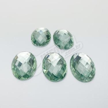 Imagem de Chaton Acrilico Oval 18x25mm Verde Água AC0114 - 5 unidades