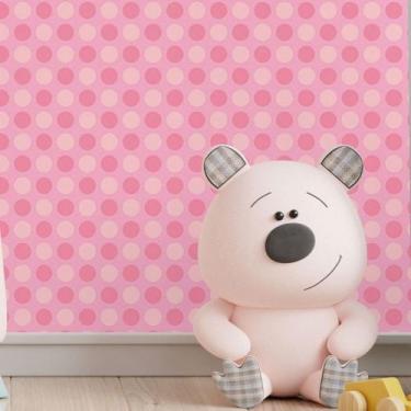 Imagem de Papel De Parede Adesivo Poá Rosa Xadrez N017041 0,58X3M - Adesivo BR