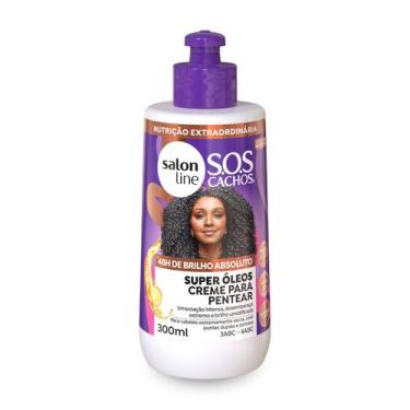 Imagem de Creme para Pentear Sos Cachos 48h de Brilho Salon Line 300ml, Creme pa