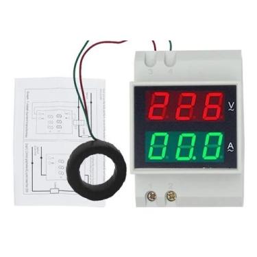 Imagem de Voltímetro Amperimetro Led 80 300v 100a Ac Ca Painel Din - Tomzn