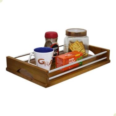 Imagem de Bandeja Cantinho do Cafe Bandeja Decorativa Madeira - Beto Móveis, Ver