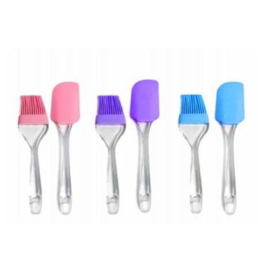 Imagem de 2 Utensílios Espatula Pincel Culinário Silicone 24 Cm Acrílico - produ