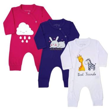 Imagem de Kit 3 Peças Macacão Pijama Roupa Bebê Enxoval Maternidade - Patrulha S