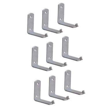 Imagem de Kit 9 Suporte Para Extintor de Incêndio Chapa L 2 Furo 6x5cm - Metasal