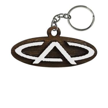 Imagem de Chaveiro 3d Marca Cherry com Argola 4cm Mdf Madeira Decorada - ATACADÃ