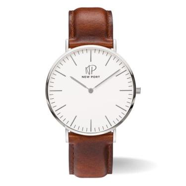 Imagem de Relógio Masculino Analógico Pulseira De Couro Casual Minimalista 40mm 