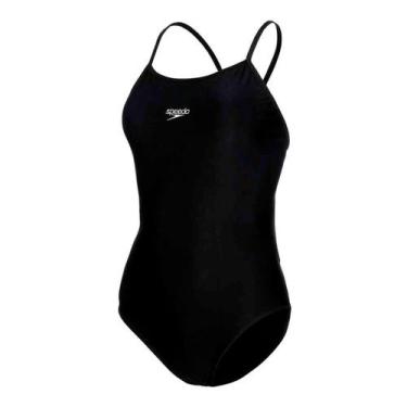 Imagem de Maiô Natação Speedo Skinny Alça Fina Costas Aberta, Preto, 44