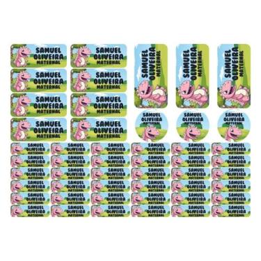 Imagem de 50 Etiquetas Escolares Personalizado Vinil Dinossauro - Tectoner, Dino