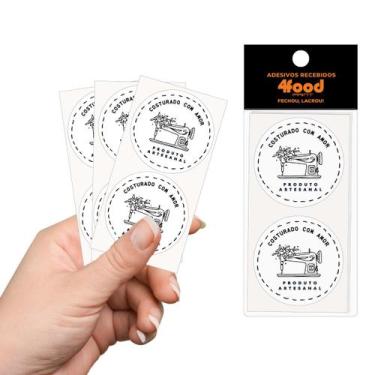 Imagem de 50 Etiquetas Adesivas  Produto Artesanal  Adesivos Recebidos  4Cm - 4F