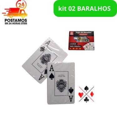 Imagem de Baralho de Plástico Truco Cartas 02 Jogo Baralho 54 Cartas - Sq Só Qua