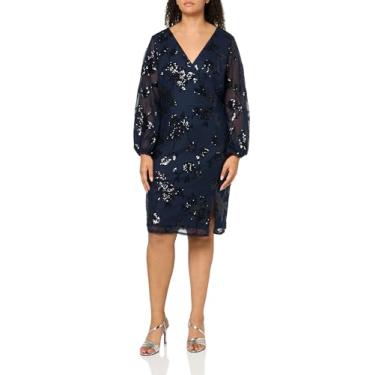 Imagem de Adrianna Papell Vestido feminino de lantejoulas stretch, Meia-noite, 17 Plus Size