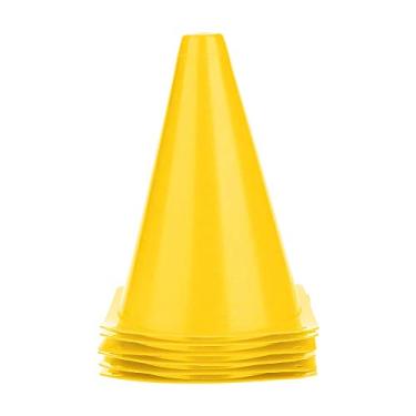 Imagem de Cones de futebol para treinamento, 6 unidades de pequenos cones de trânsito Cones esportivos para treinamento esportivo Cones infantis para jogos externos Marcadores de quintal de (Yellow)