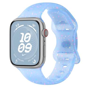 Imagem de Pulseiras esportivas para Apple Watch 40/41/38/44/45/46/42 mm, para mulheres, crianças e homens, de silicone reciclado compatível com Apple Watch Series 10/9/8/7/6/5/4/3/SE 2nd Ultra/2 49 mm