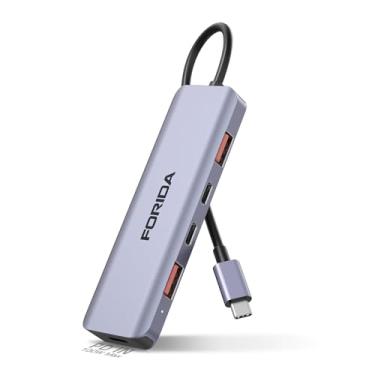 Imagem de Adaptador Hub USB-C, com carregamento PD de 100 W, 2 entradas USB C 3.1 de 10 Gbps e 2 entradas de dados USB A 3.1, compatível com MacBook, Surface, XPS, Samsung, Dell e mais (cinza espacial)