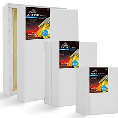 Imagem de PHOENIX Pacote Múltiplo de Telas Esticadas de Galeria, 8X10, 11X14, 16X20"(2 de Cada)- 11 Onças, 1/2" de Profundidade, Tela de Artista Branca com Primer 100% Algodão para Derramame (8"X10", 11"X14", 1