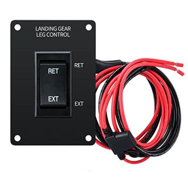 Imagem de Interruptor de substituição de trem de pouso, interruptor de trem de pouso briidea com painel de ferro preto e prevenção antiferrugem para trailers e trailers de 5ª roda, preto