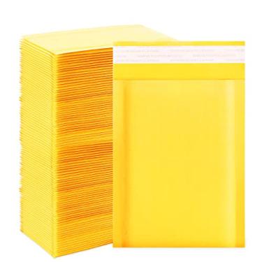 Imagem de Dasen Envelopes Kraft Bubble 10 x 17 cm 100 peças, pequenos sacos de envio de correspondência, envelopes acolchoados amarelos #000 (4x7-100 peças)