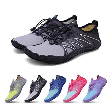 Imagem de ziitop Sapatos aquáticos para homens e mulheres praia descalço natação escalada piscina meias, antiderrapante, respirável, secagem rápida, leve, sem cadarço, esportes ao ar livre, caminhadas, passeios