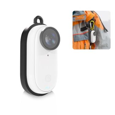 Imagem de PULUZ Capa magnética para câmera Insta360 GO 3 adsorvida em metal ferroso pode girar 360°, com orifícios de fivela e mosquetões para Insta360 GO 3 acessórios para proteger a câmera