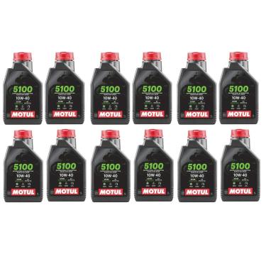 Imagem de Kit Com 12x De Óleo Para Motor Moto Motul 5100 10w40 4t Road Off Road