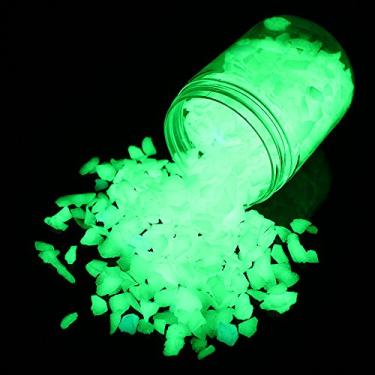 Imagem de Shiny Stone Pedras de cascalho que brilham no escuro, cascalho de aquário, pedras brilhantes, pedras decorativas para aquário de peixes, plantador de jardim, decoração de paisagem, 280 g/10 oz (5-8