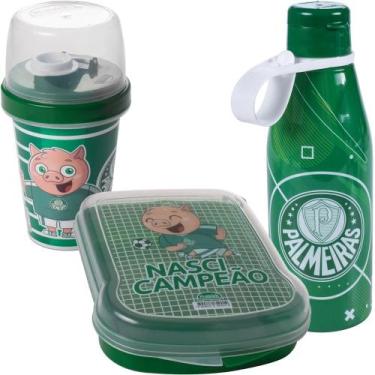 Imagem de Kit Palmeiras Porta Lanche Infantil Passeio Escola Plasutil - Plasútil
