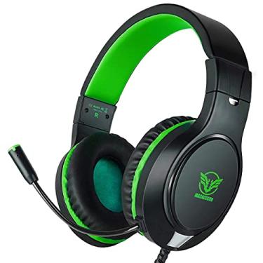 Imagem de Masacegon Fone de ouvido para jogos para PC, fone de ouvido para jogos compatível com Xboxone, PS4, Nintendo Switch, fones de ouvido sobre-auriculares de 3,5 mm com recurso de cancelamento de ruído
