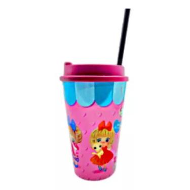 Imagem de Copo Infantil Com Tampa E Canudo - 700ml - CDI Plastic, Boneca