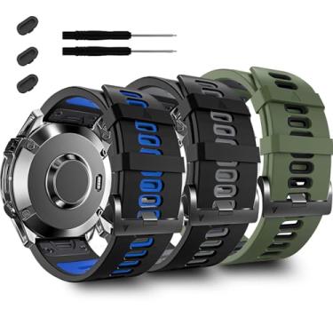 Imagem de ZPJPPLX Pulseira de ajuste rápido de 22 mm compatível com Garmin Fenix 7 Pro/Fenix 6/Fenix 6 Pro, pulseira de silicone para Garmin Fenix 7/Fenix 5 Plus/Fenix 5/Forerunner 965/955/945/935/Descent