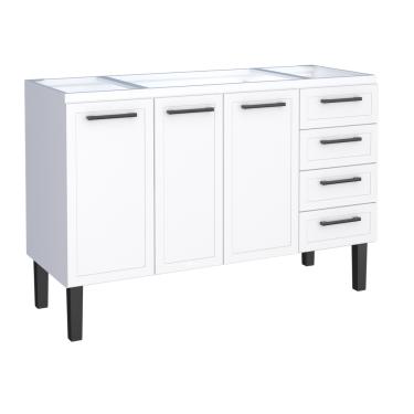 Imagem de Gabinete Armario Cozinha Juno 1.50 Mt -3 Portas  4 Gavetas - 100% Aço -Cozimax - BRANCO