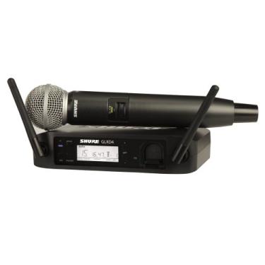 Imagem de Shure Sistema de microfone GLXD24/SM58 com receptor GLXD4 e transmissor portátil GLXD2 com cápsula de microfone vocal SM58