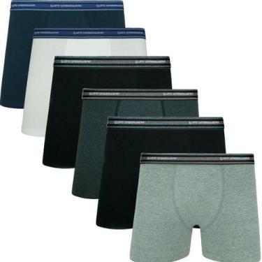 Imagem de  Kit Com 6 Cuecas Boxer Box Original Lupo De Algodão Cotton Com Elasta