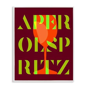 Imagem de Stupell Industries Moderno Aperol Spritz Branco Emoldurado Giclee Wall Art Design por Daphne Polselli, 11 x 14