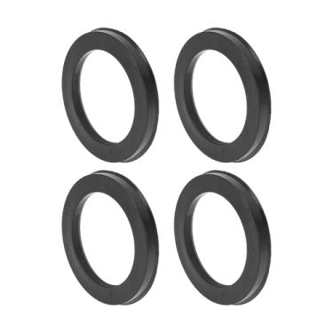 Imagem de VekAuto Anéis centralizados de cubo de roda de carro de 100,1 mm a 71,6 mm rodas de policarbonato preto eixo central amortecedor Hubrings 4 peças