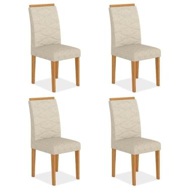 Imagem de Kit 4 Cadeiras Estofadas Everest Comfort Cinamomo/suede Bege - M.a