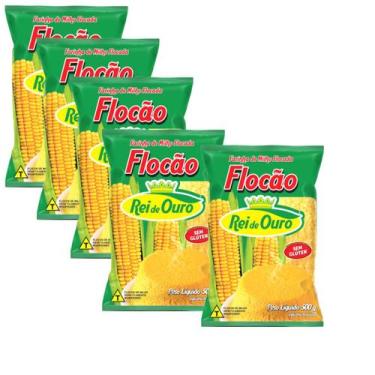 Imagem de KIT 5 Farinha De Milho Flocão Cuscuz Livre De Glúten 500g - Rei de our